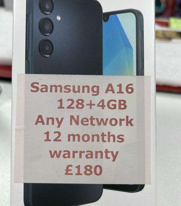 Samsung Galaxy A16 – 128GB + 4GB RAM (Unlocked, Black)